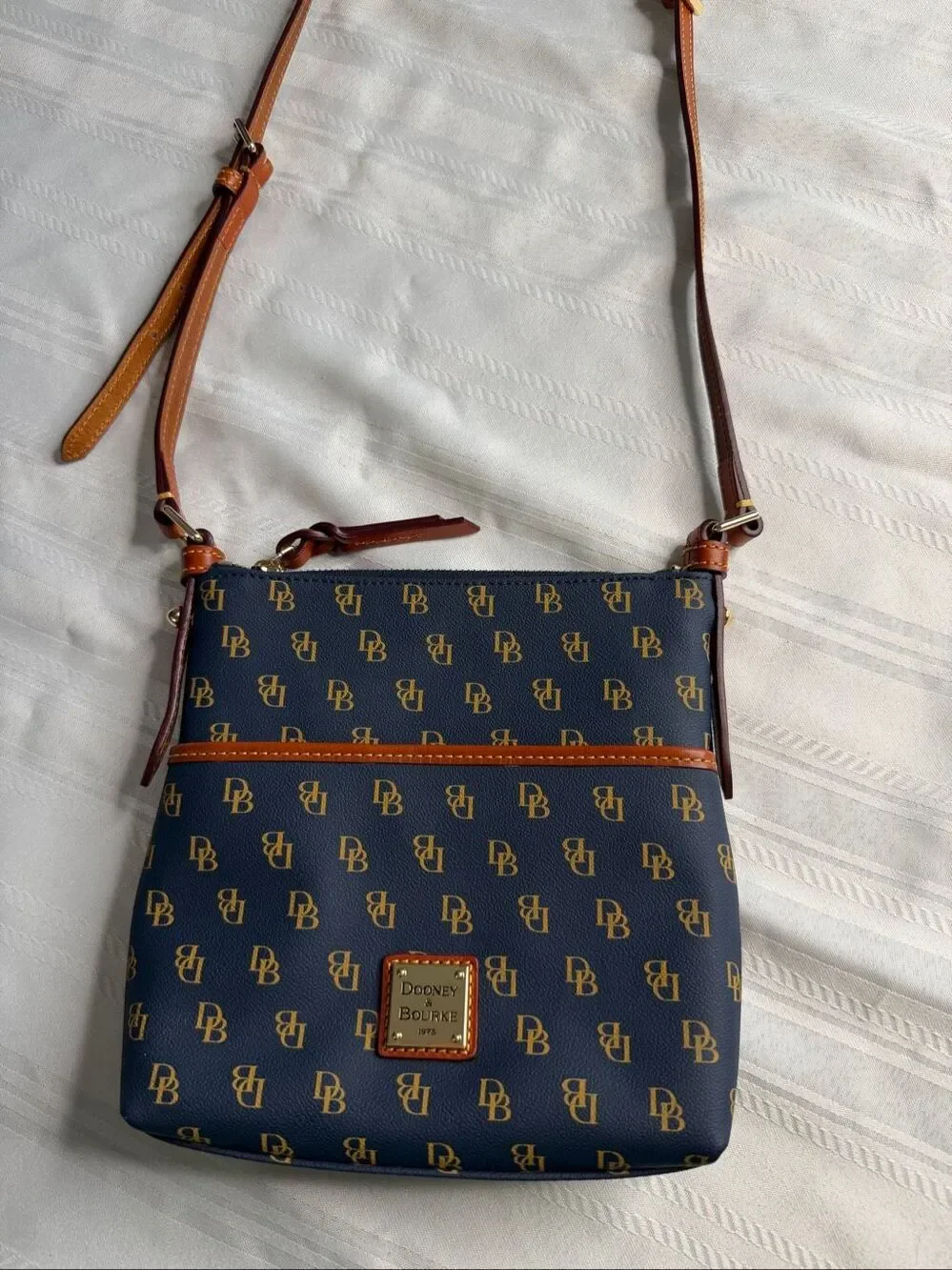 Dooney & Bourke Gretta Navy Blue Letter Carrier Crossbody Purse Handbag